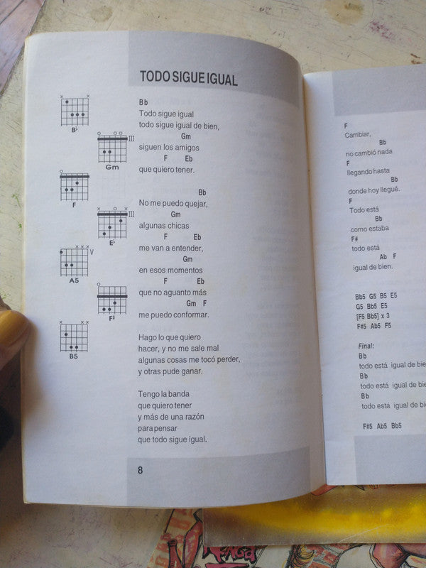 Libro usado en venta: Para tocar y cantar con letras acordes y tablaturas - 5 Vol.; editorial Ricordi impreso en 1993 envios a todo el mundo.3