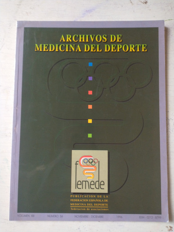 Libro usado en venta: Archivos de Medicina del deporte de Revista; editorial FEMEDE impreso en 1996 realizamos envios a todo el mundo.1