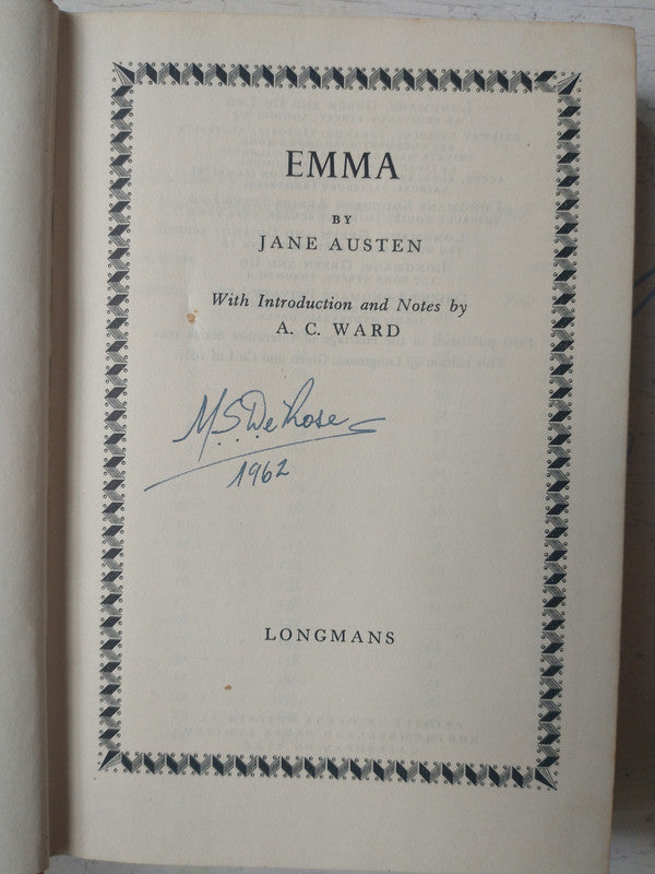 Libro usado en venta: Emma de Jane Austen; editorial Longman impreso en 1961 realizamos envios a todo el mundo.1