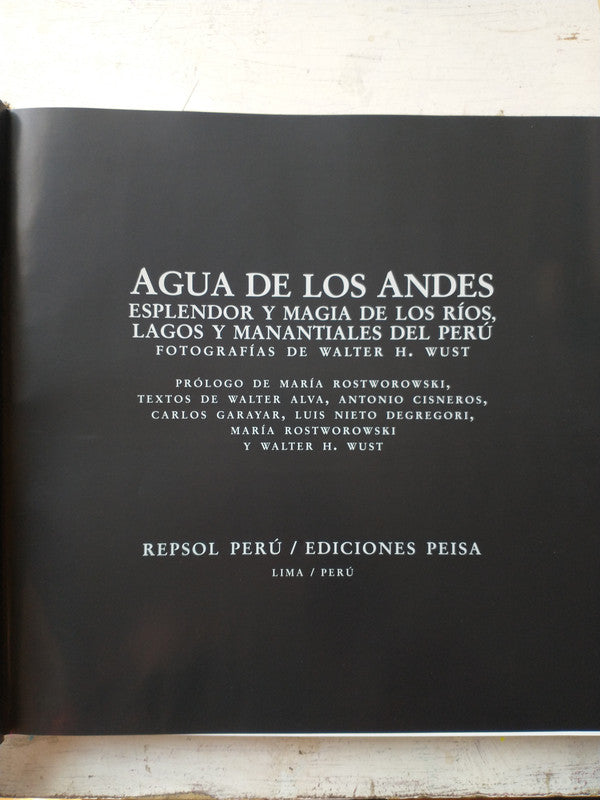 Libro usado en venta: Agua de los Andes; editorial Ediciones Peisa impreso en 1998 realizamos envios a todo el mundo.1