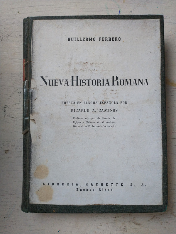 Libro usado en venta: Nueva historia romana de Guillermo Ferrero; editorial Hachette impreso en 1941 realizamos envios a todo el mundo.1