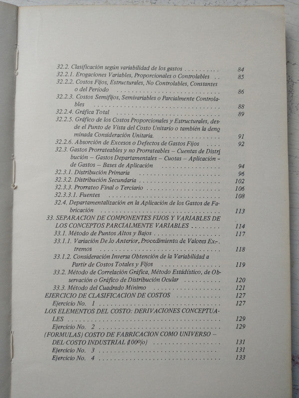 Libro usado en venta: Contabilidad de costos a nivel superior (Tomo 1) de Carlos M. Gimenez; editorial El coloquio impreso en 1968.2