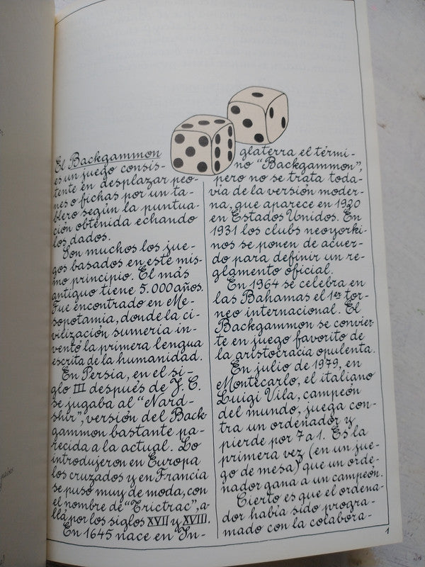 Libro usado en venta: El Backgammon por la imagen de Jacques Massacrier; editorial Alta Fulla impreso en 1982 realizamos envios a todo el mundo.3