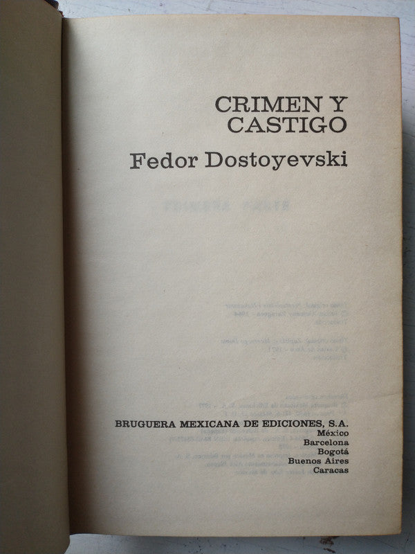 Libro usado en venta: Crimen y castigo / La casa de los muertos de Fiodor Dostoievski (Dostoyevski); editorial Bruguera impreso en 1978.1