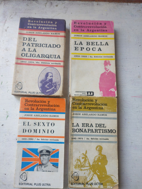 Libro usado en venta: Revolucion y Contrarrevolucion en la Argentina (4 Tomos) de Jorge Abelardo Ramos; editorial Plus Ultra impreso en 1976.1