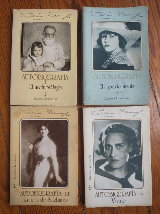 Libro usado en venta: Autobiografia (Tomos I, II, III y IV) de Victoria Ocampo; editorial Sur impreso en 1980 realizamos envios a todo el mundo.1