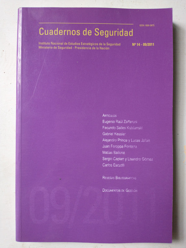 Libro usado en venta: Cuadernos de seguridad - N? 14 - 09/2011; editorial INEES impreso en 2011 realizamos envios a todo el mundo.1