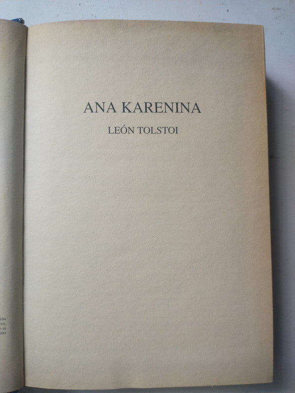 Libro usado en venta: Ana Karenina de Leon Tolstoi (Leo Tolstoy); editorial Edimat impreso en 2004 realizamos envios a todo el mundo.1