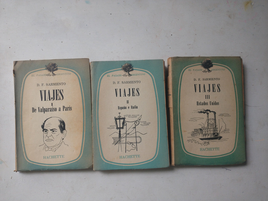 Libro usado en venta: Viajes - 3 tomos de Domingo Faustino Sarmiento; editorial Hachette impreso en 1955 realizamos envios a todo el mundo.1