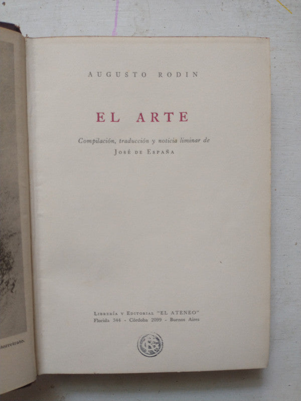 Libro usado en venta: El arte de Augusto Rodin; editorial El Ateneo impreso en 1943 realizamos envios a todo el mundo.1