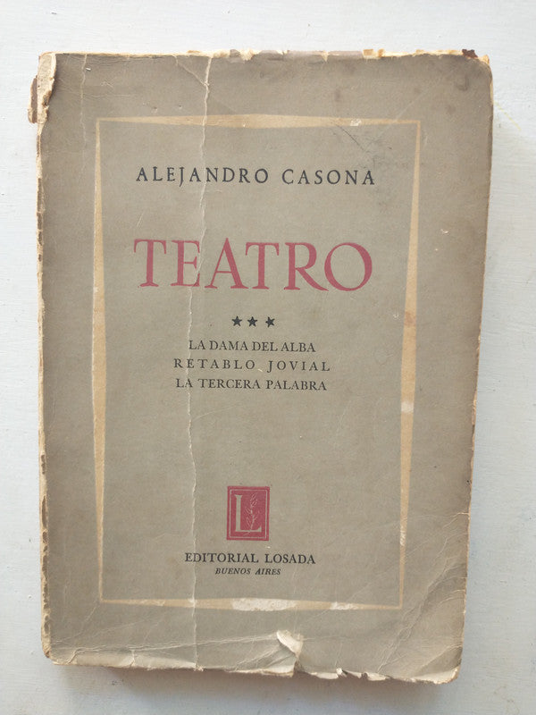 Libro usado en venta: Teatro 3 de Alejandro Casona; editorial Losada impreso en 1964 realizamos envios a todo el mundo.1