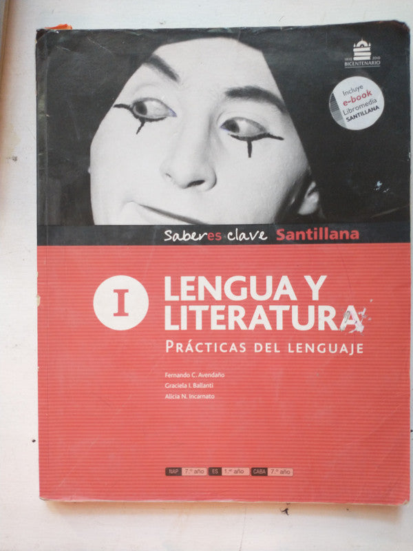Libro usado en venta: Lengua y literatura 1 de Fernando Avendaño; editorial Santillana impreso en 2012 realizamos envios a todo el mundo.1