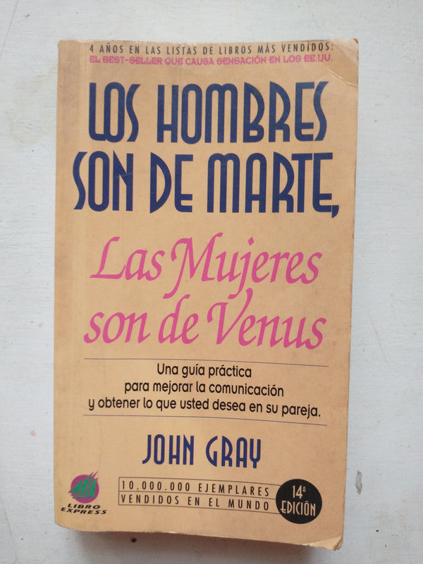Libro usado en venta: Los hombres son de Marte, las mujeres son de Venus de John Gray; editorial Atlantida impreso en 1994 envios a todo el mundo.1