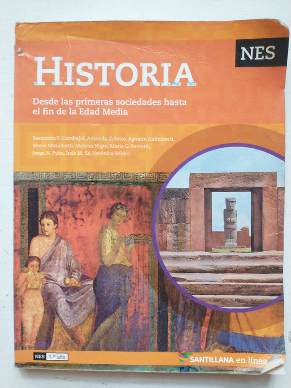 Libro usado en venta: Historia: Desde las primeras sociedades hasta el fin de la Edad Media de Benjamin F. Carabajal; Santillana impreso en 2015.1