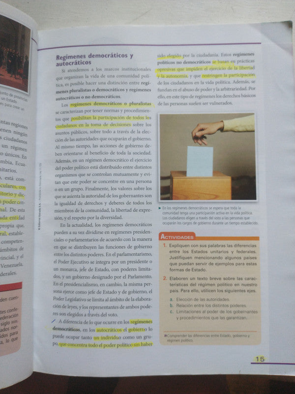 Libro usado en venta: Geografia 1; editorial DoceOrcas impreso en 2017 realizamos envios a todo el mundo.2