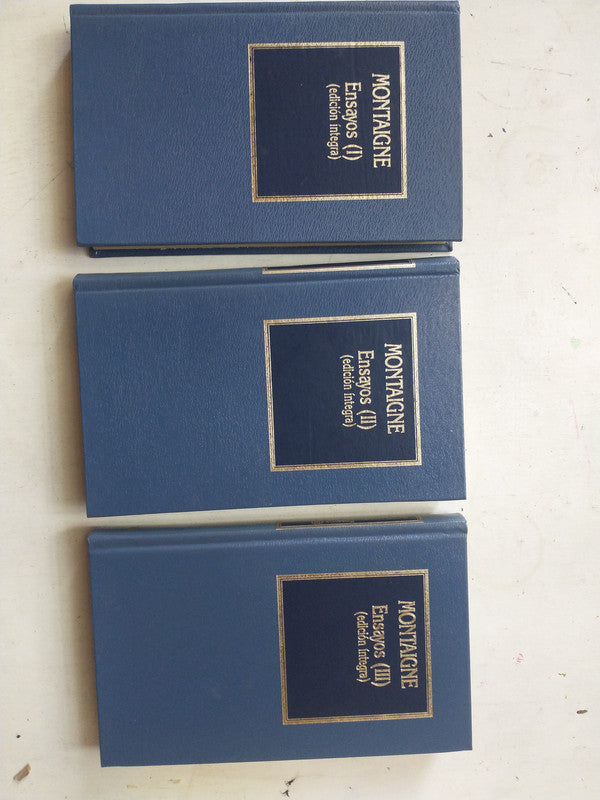 Libro usado en venta: Ensayos (Edicion integra - 3 Tomos) de Montaigne; editorial Hyspamerica impreso en 1984 realizamos envios a todo el mundo.1
