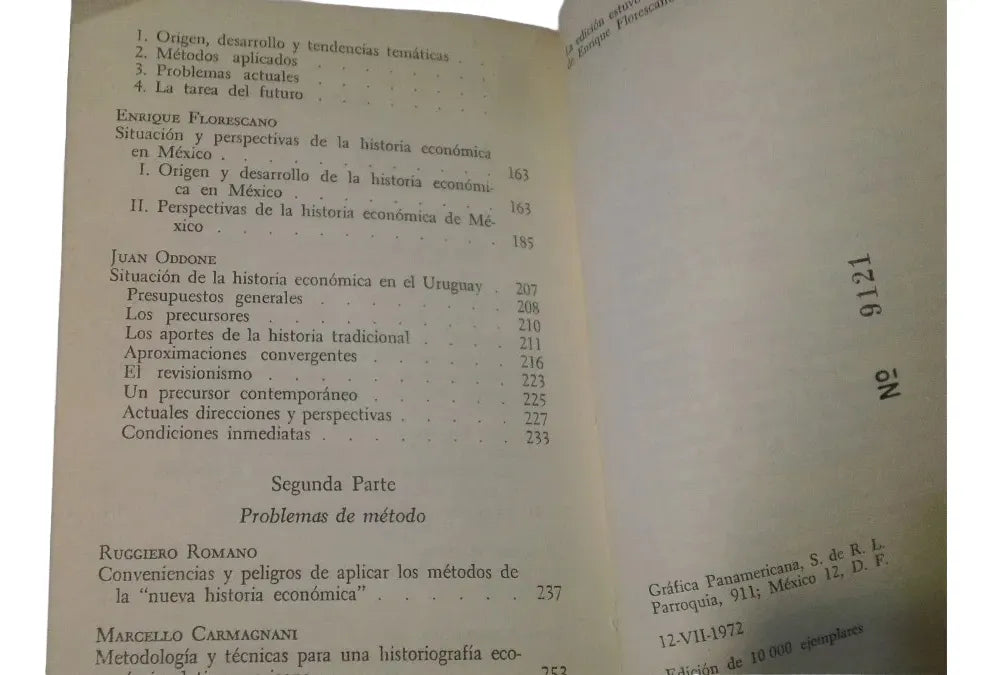 Libro usado en venta: La historia economica en America Latina I; editorial Sep/Setentas impreso en 1972 realizamos envios a todo el mundo.3