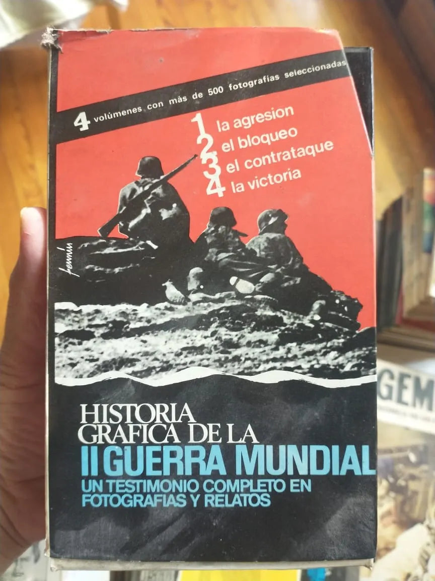 Libro usado en venta: Historia grafica de la II Guerra Mundial (4 Tomos) de Abraham Rothberg; editorial Aura impreso en 1979 envios a todo el mundo.2