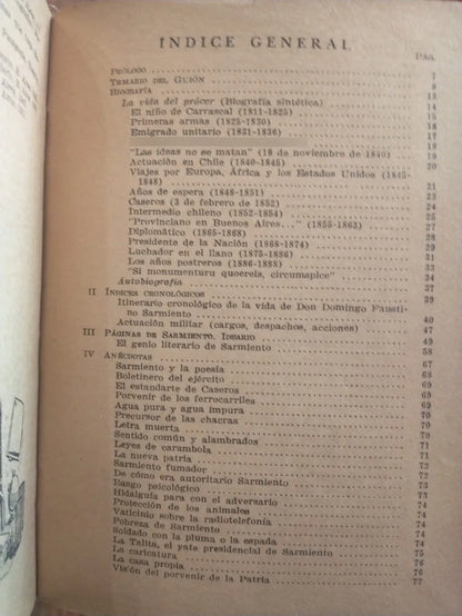 Libro usado en venta: Guion Sarmientino de Belisario Fernandez - Eduardo Hugo Castegnino; editorial La Obra impreso en 1961 envios a todo el mundo.2