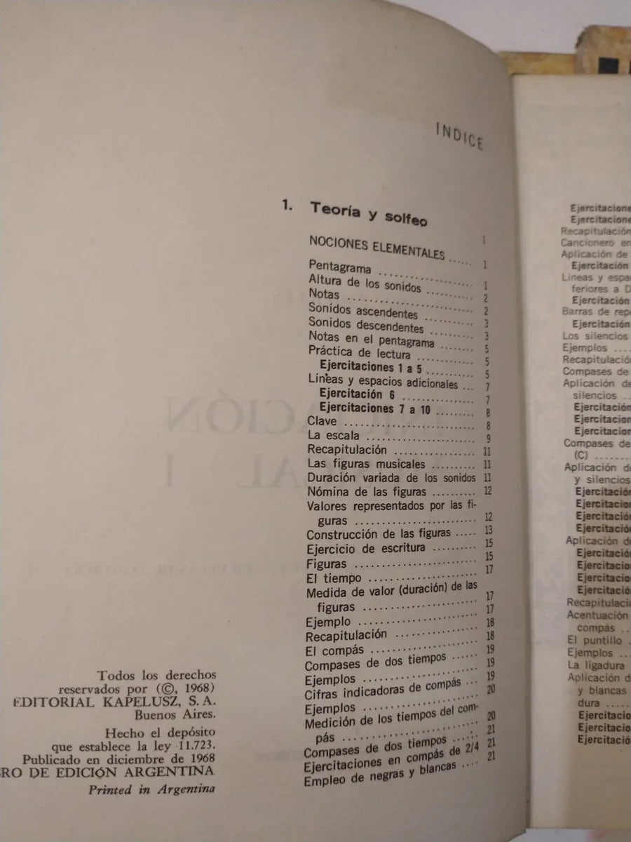 Libro usado en venta: Iniciacion musical (Vol. 1 - Vol. 2 - Vol.3) de Oscar S. Bareilles; editorial Kapelusz impreso en 1968 envios a todo el mundo.2
