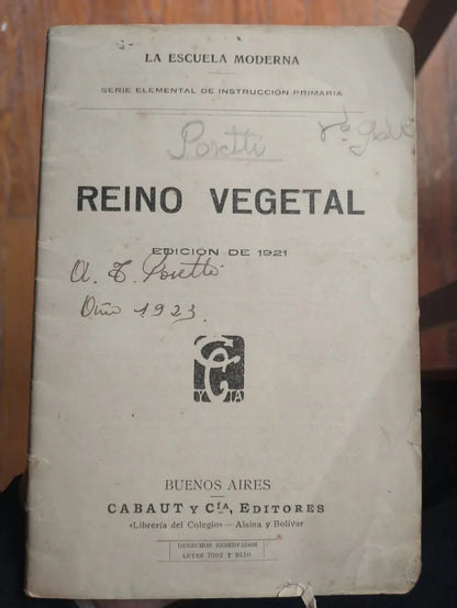 Libro usado en venta: Reino vegetal; editorial Cabaut y Cia realizamos envios a todo el mundo.1
