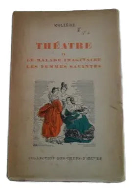 Libro usado en venta: Le malade imaginaire - Les femmes savantes de Jean-Baptiste Poquelin (Molière); editorial Au Grand Passage impreso en 1945.1