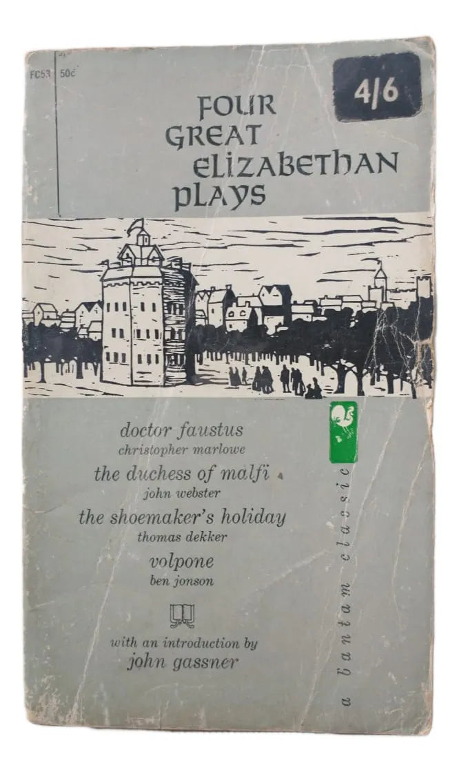 Libro usado en venta: Four great elizabethan plays de Marlowe - Webster - Dekker - Johnson; editorial Bantam impreso en 1960 envios a todo el mundo.1