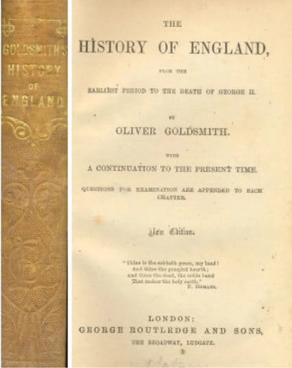 Libro usado en venta: The history of england de Oliver Goldsmith; editorial George Routledge and Sons realizamos envios a todo el mundo.1