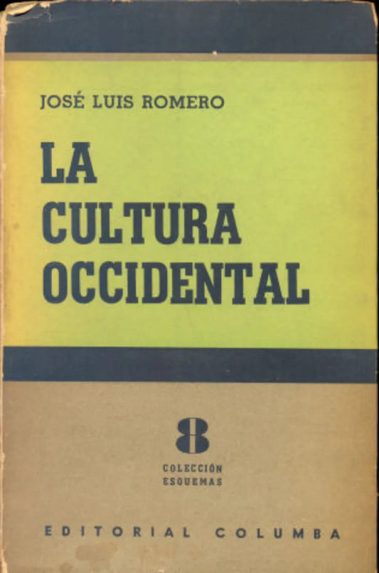 Libro usado en venta: La cultura occidental - Vol.8 de Jose Luis Romero; editorial Columba impreso en 1953 realizamos envios a todo el mundo.1