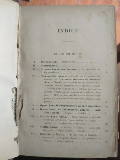 Libro usado en venta: Matematicas: Curso 1? de Emanuel S. Cabrera - Hector J. Medici; editorial Libreria del Colegio impreso en 1959.2