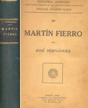 Libro usado en venta: Martin Fierro de Jose Hernandez; editorial La Facultad impreso en 1934 realizamos envios a todo el mundo.1