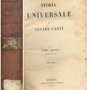 Libro usado en venta: Storia Universale de Cesare Cantu; editorial Torino impreso en 1855 realizamos envios a todo el mundo.1