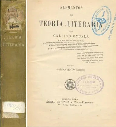 Libro usado en venta: Elementos de teoria literaria de Calixto Oyuela; editorial Angel Estrada realizamos envios a todo el mundo.1