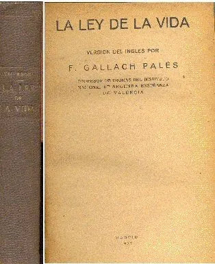 Libro usado en venta: La ley de la vida de Ralph Waldo Emerson; editorial Madrid impreso en 1927 realizamos envios a todo el mundo.1