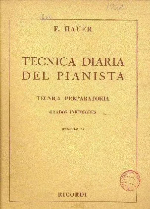 Libro usado en venta: Tecnica diaria del pianista de F. Hauer; editorial Ricordi impreso en 1964 realizamos envios a todo el mundo.1