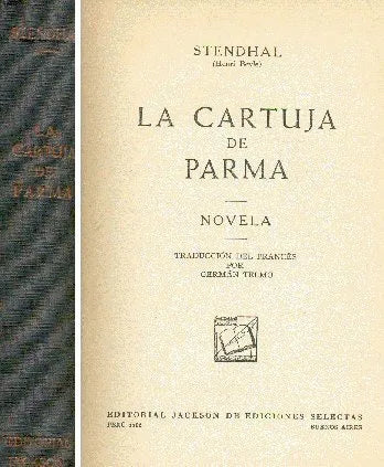 Libro usado en venta: La cartuja de parma (Tapa azul) de Stendhal; editorial Jackson impreso en 1942 realizamos envios a todo el mundo.1