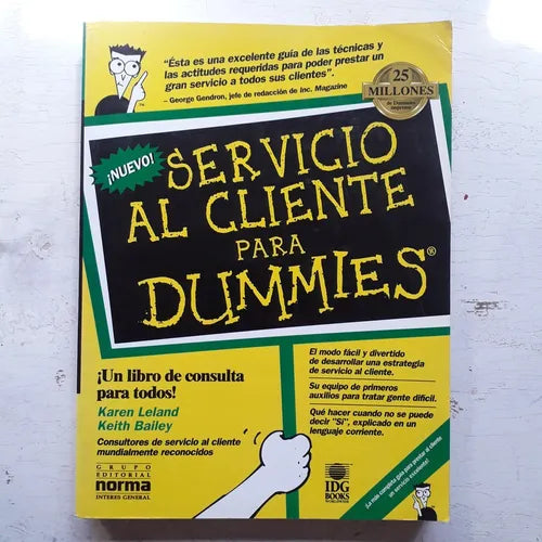 Libro usado en venta: Servicio al cliente para Dummies de Karen Leland - Keith Bailey; editorial Norma impreso en 1997 envios a todo el mundo.1