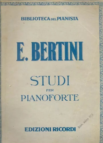 Libro usado en venta: Studi per Pianoforte de E. Bertini; editorial G. Ricordi & C. realizamos envios a todo el mundo.1