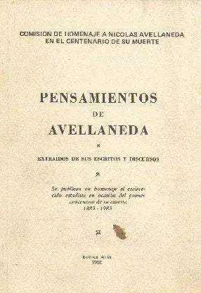Libro usado en venta: Pensamientos de Avellaneda; impreso en 1985 realizamos envios a todo el mundo.1