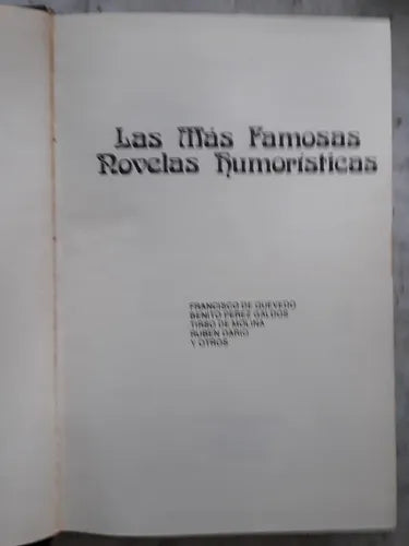 Libro usado en venta: Las mas famosas novelas humoristicas; editorial Codex impreso en 1975 realizamos envios a todo el mundo.1