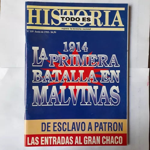 Libro usado en venta: Todo es historia - 1914 - La primera batalla en Malvinas de Felix Luna; impreso en 1995 realizamos envios a todo el mundo.1
