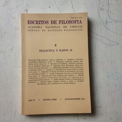 Libro usado en venta: Escritos de filosofia - Dialectica y razon II; impreso en 1981 realizamos envios a todo el mundo.1