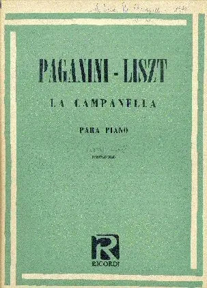 Libro usado en venta: La campanella de Paganini - Liszt; editorial Ricordi impreso en 1970 realizamos envios a todo el mundo.1