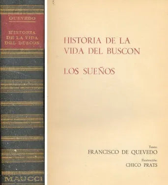 Libro usado en venta: Historia de la vida del buscon - Los sue?os de Francisco De Quevedo; editorial Maucci Hermanos impreso en 1962.1