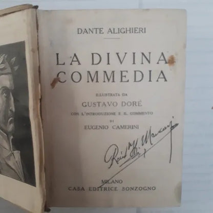 Libro usado en venta: La divina commedia de Dante Alighieri; editorial Casa Editrice Sonzogno realizamos envios a todo el mundo.1