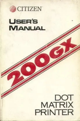 Libro usado en venta: User Manual 200gx de Citizen User Manual; editorial Citizen impreso en 1990 realizamos envios a todo el mundo.1