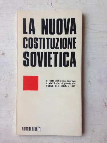 Libro usado en venta: La nuova costituzione sovietica; editorial Riuniti impreso en 1977 realizamos envios a todo el mundo.1