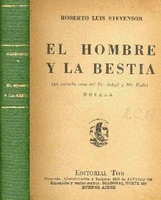Libro usado en venta: El hombre y la bestia de Robert Louis Stevenson; editorial Tor realizamos envios a todo el mundo.1