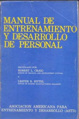 Libro usado en venta: Manual de entrenamiento y desarrollo personal de Craig - Bittel; editorial Diana impreso en 1979.1
