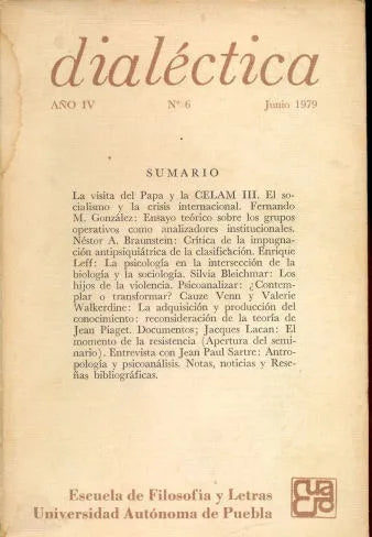Libro usado en venta: Dialectica - Volumen 6; editorial Libros de Mexico impreso en 1979 realizamos envios a todo el mundo.1